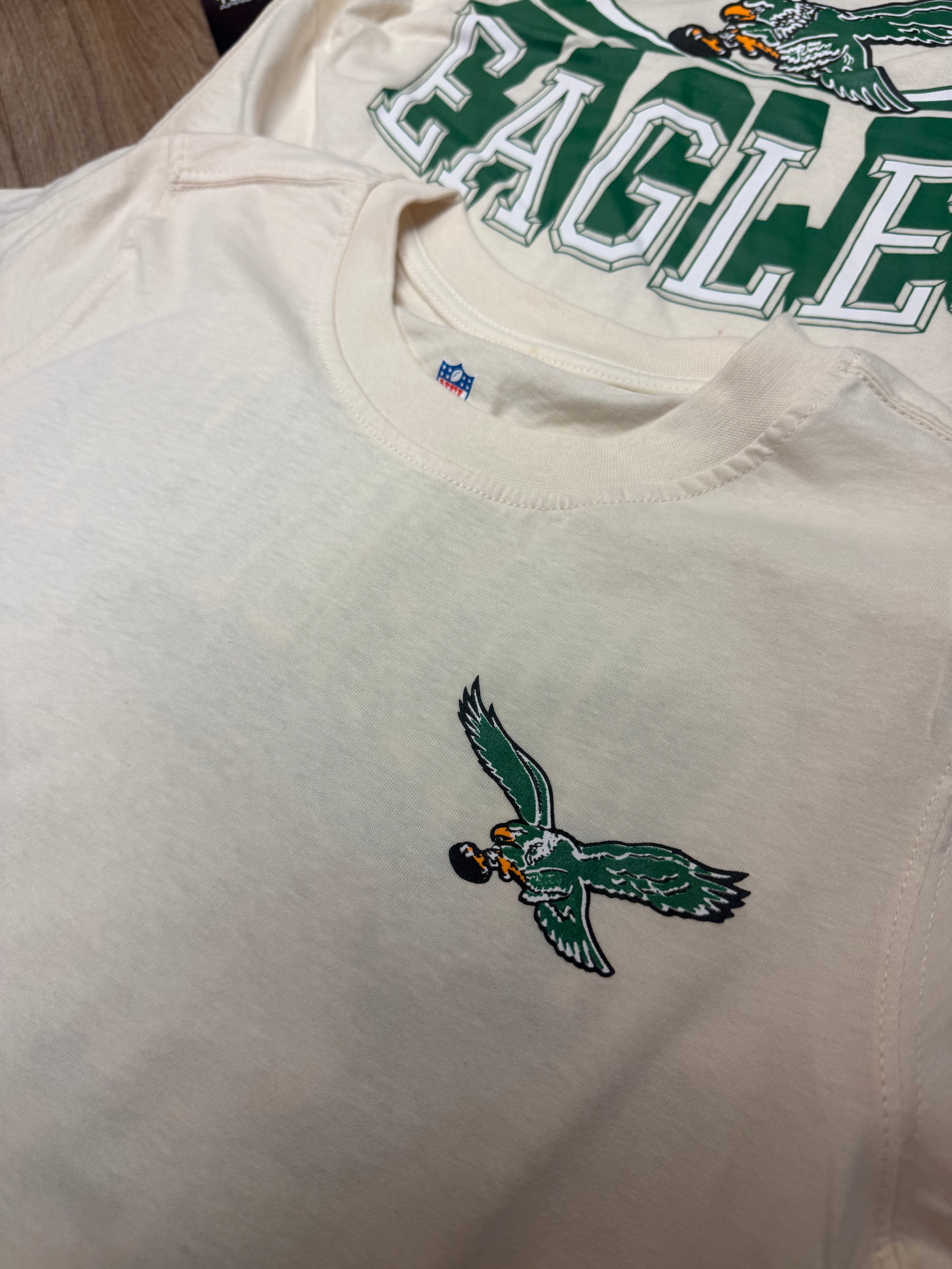 Kids Eagles Throwback Fashion Defense Cream Tee