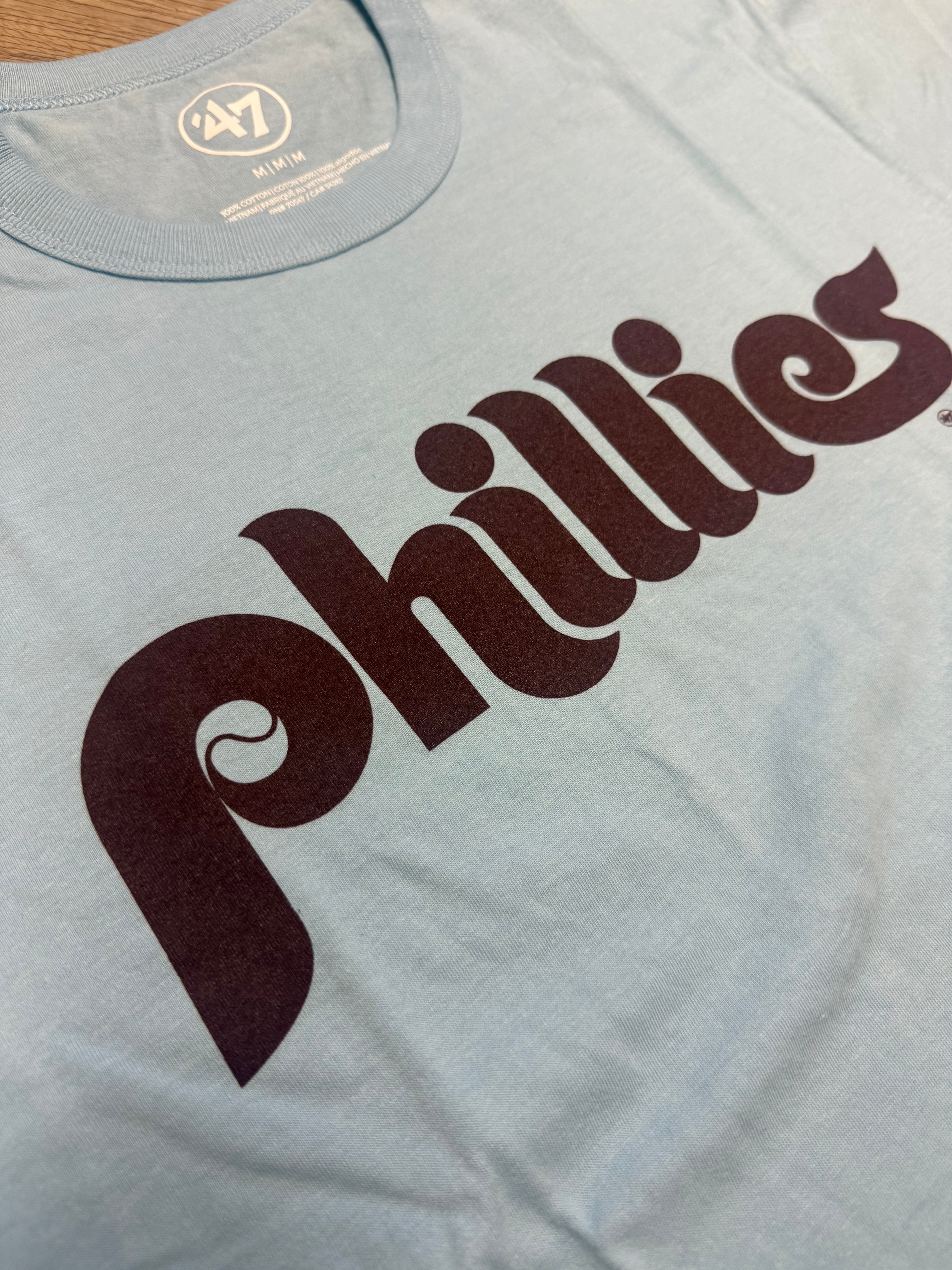 Phillies Throwback Powder Blue Wordmark Franklin Tee