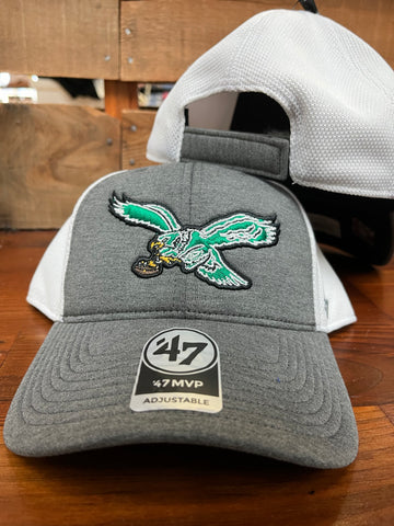 Throwback Eagles Charcoal Haskell MVP Mesh Hat