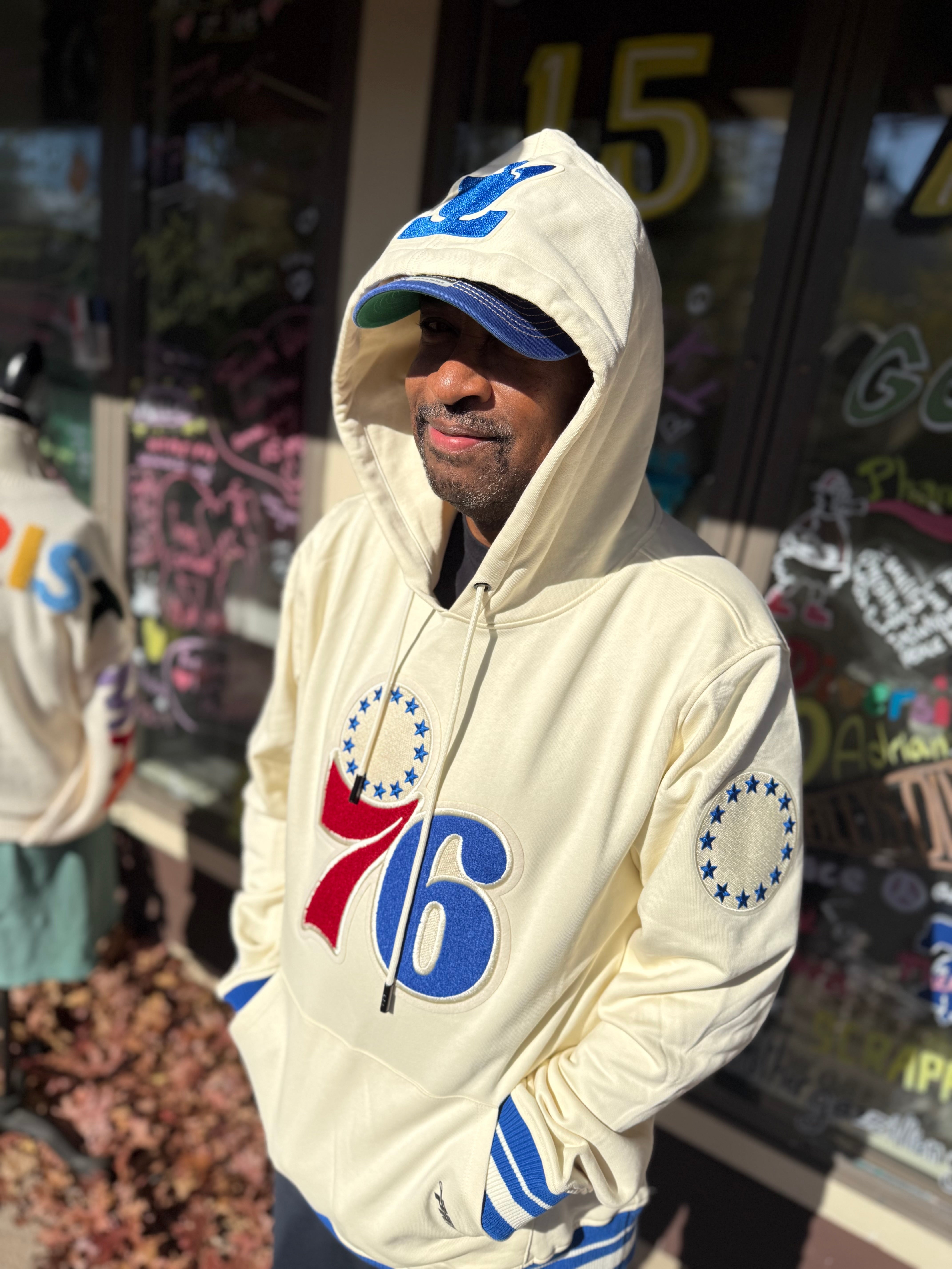 Sixers Retro Classic Cream Pullover Hoodie