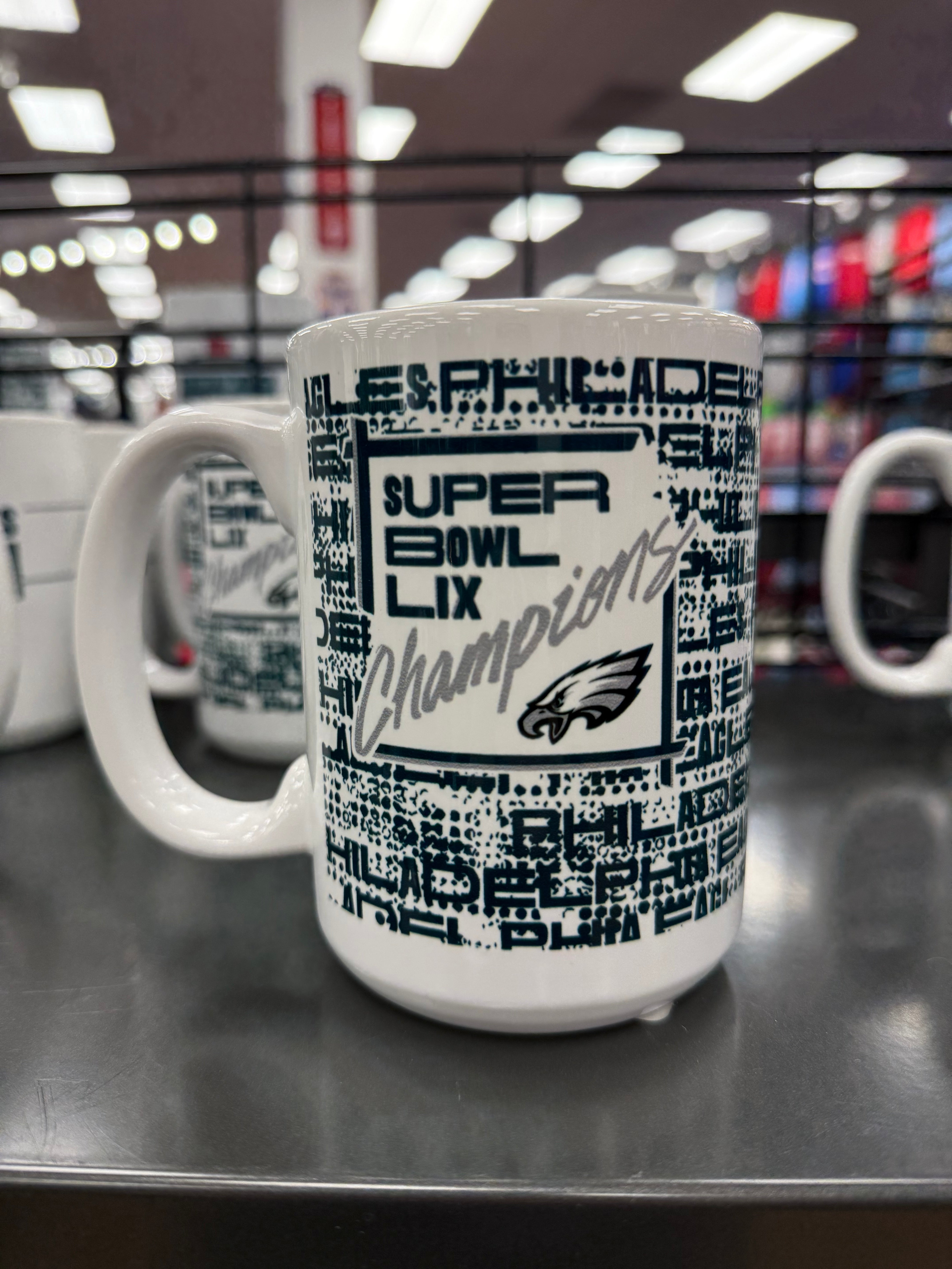 Eagles Super Bolw LIX Champs 15oz Sublimated Coffee Mug