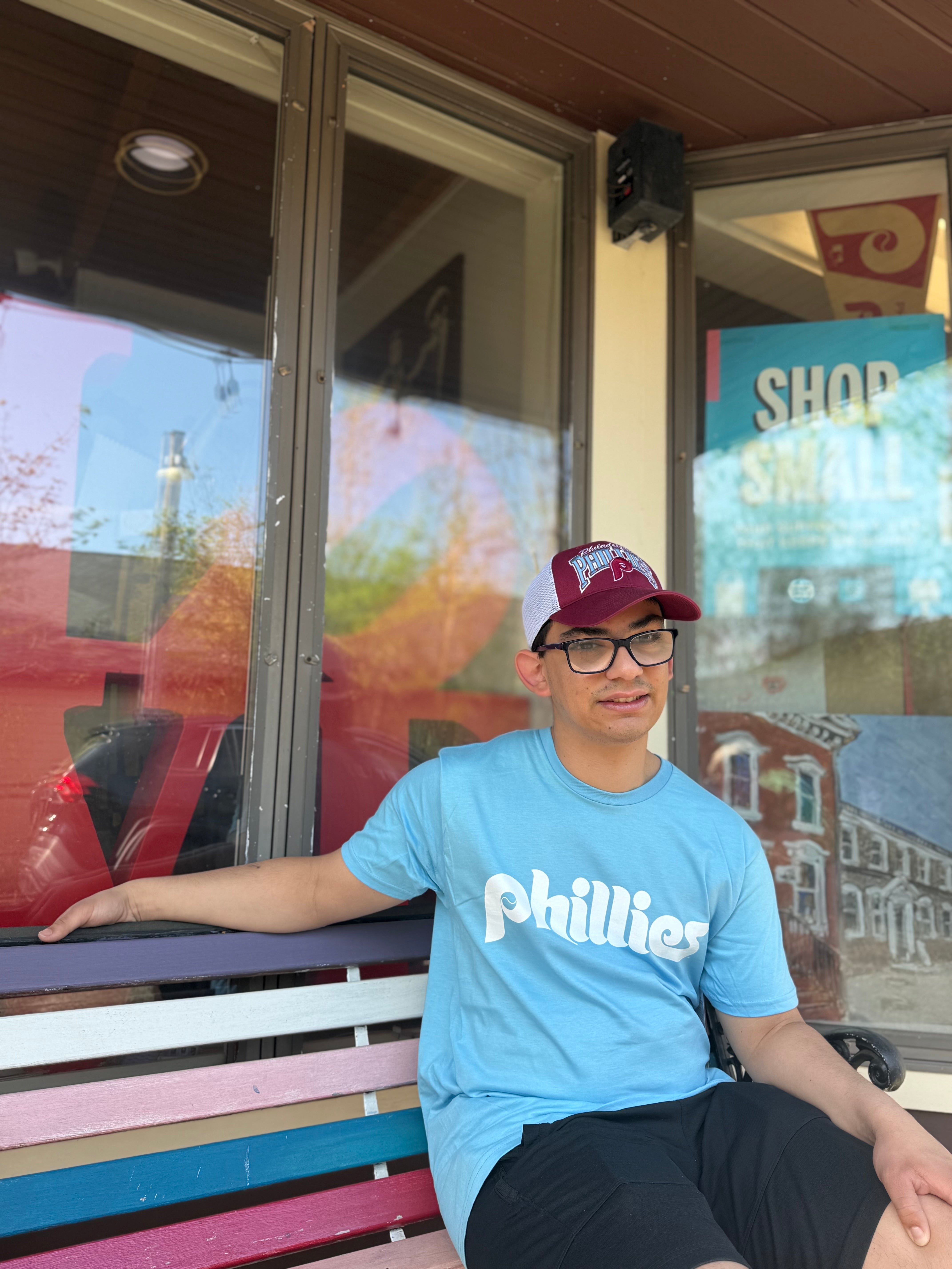 Philadelphia Phillies Throwback Wordmark Powder Blue Tee
