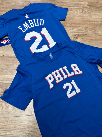 Joel Embiid Philadelphia 76ers adidas Net Number T-Shirt - Royal Size S