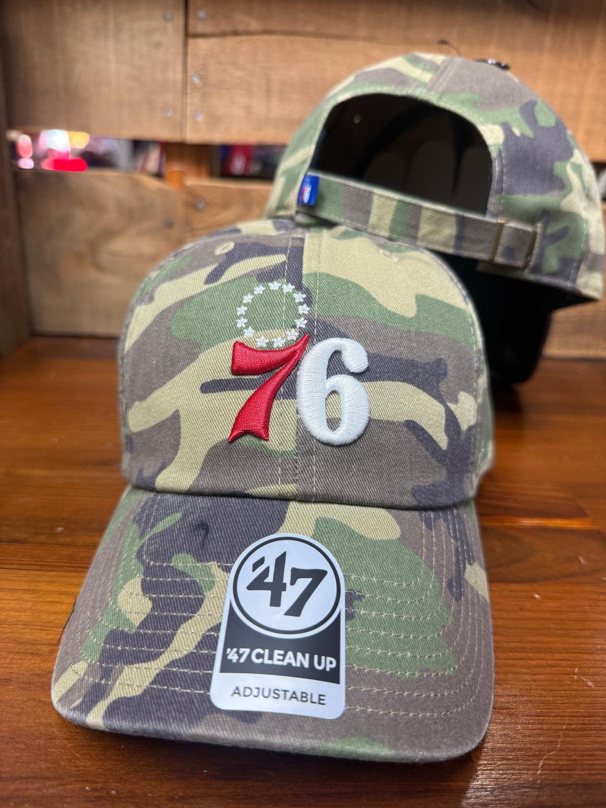 Sixers Camo Cleanup Hat