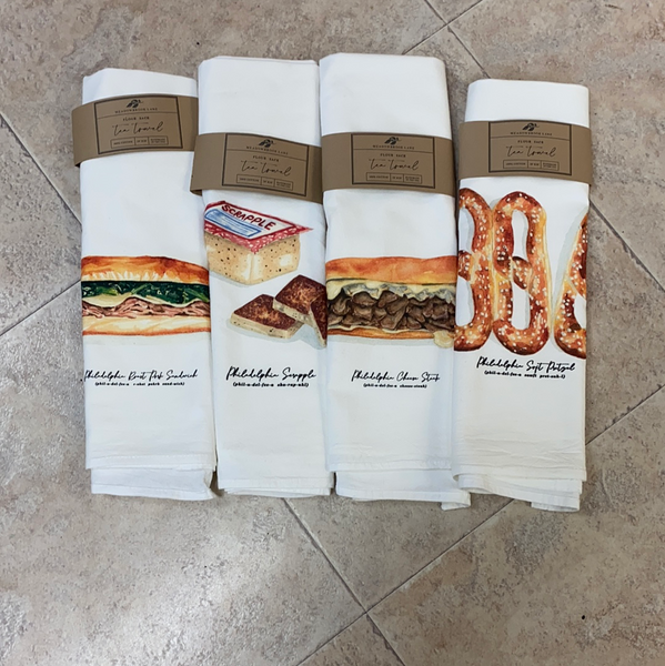 Philadelphia food inspired tea towels Monkey's Uncle