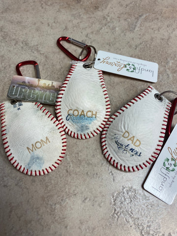 Recycled Baseball Keychain